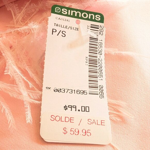 WHY DRESS x SIMONS PINK TUXEDO pants Sz S /~ 27 W * FEATHERED * FORMAL PARTY NWT - Picture 5 of 7
